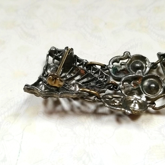 Vintage Art Deco 1930s Amethyst Rhinestone Crystal Brooch - Picture 9 of 9